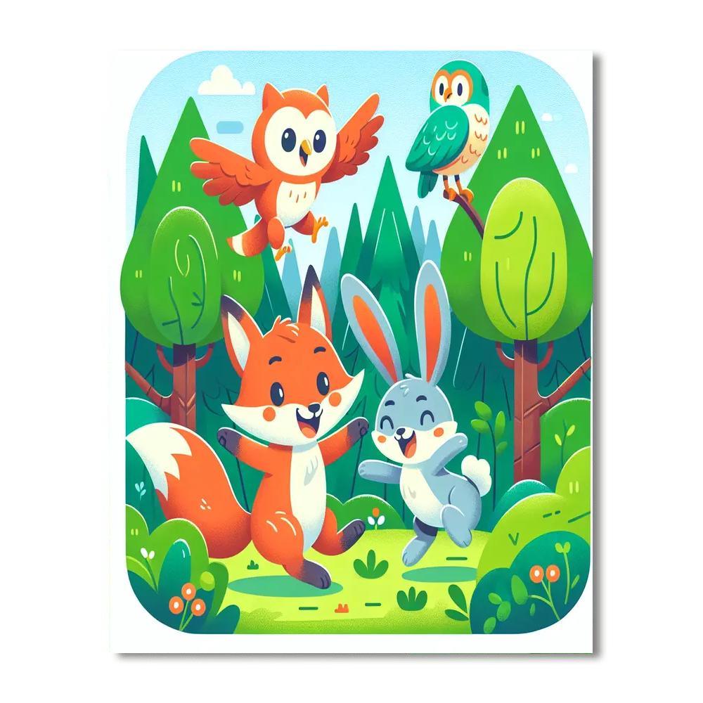 Forest Frolic Fun DIY Paint By Numbers