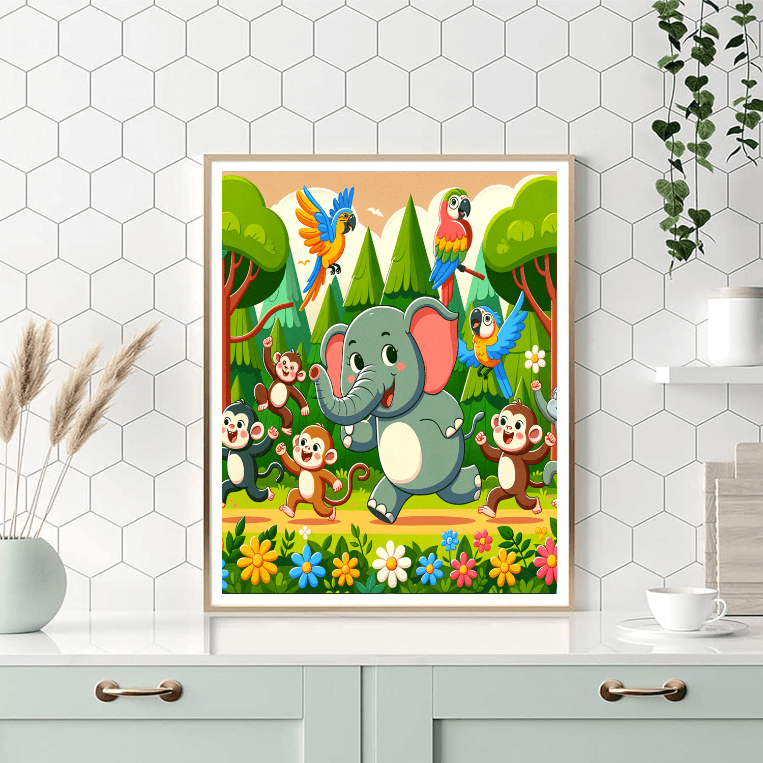Jolly Jungle Parade Painting By Numbers Kit