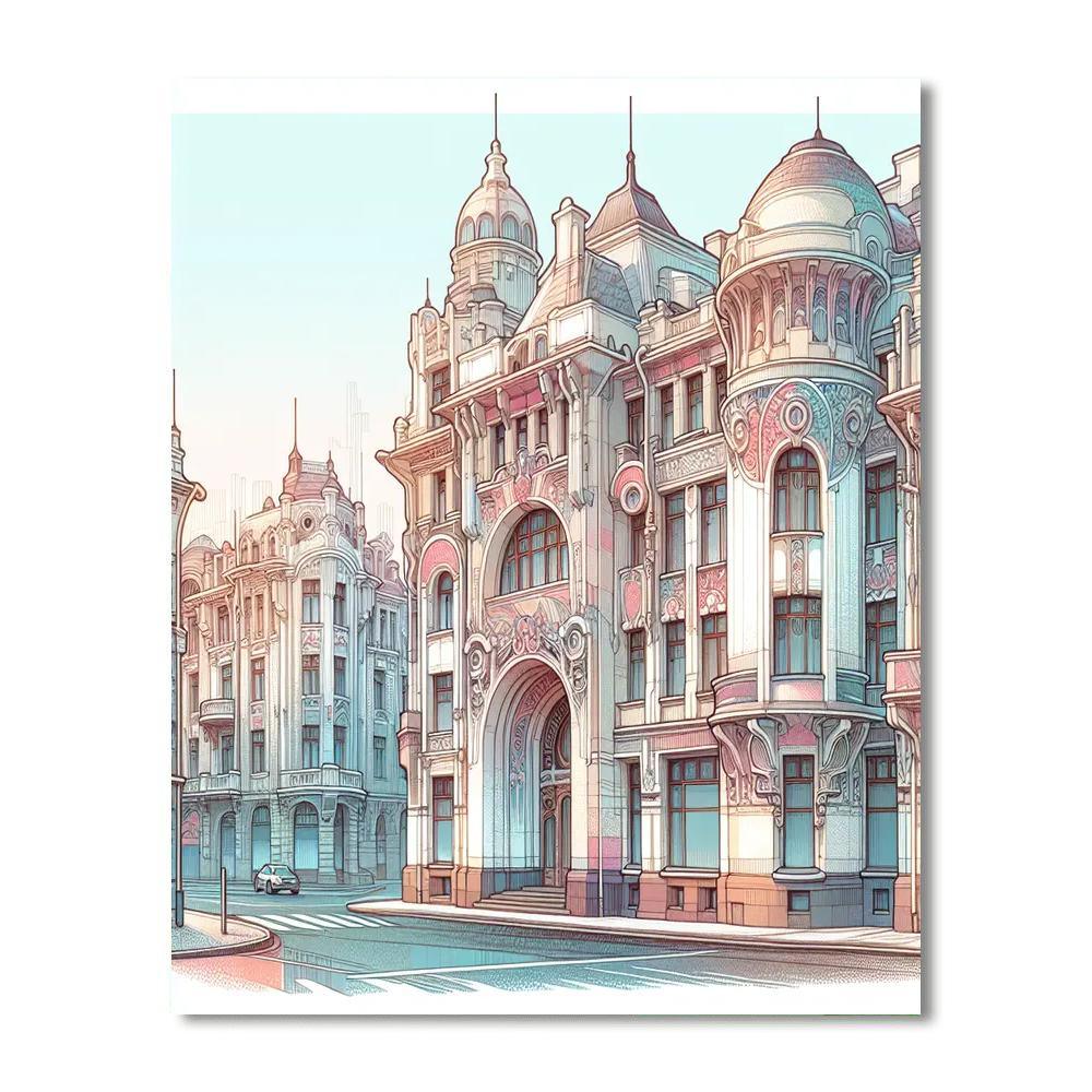 Art Nouveau City Paint By Numbers Kits
