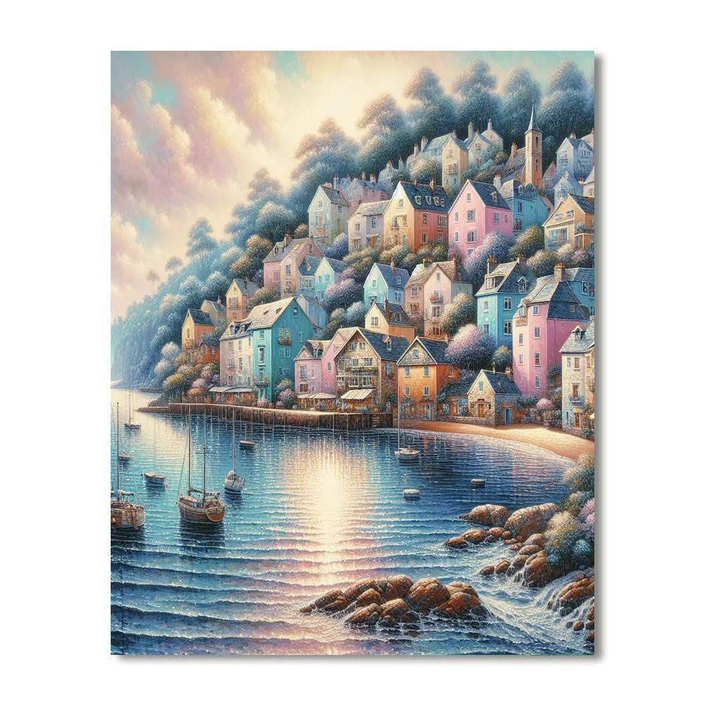 Coastal Village Retreat Number Painting
