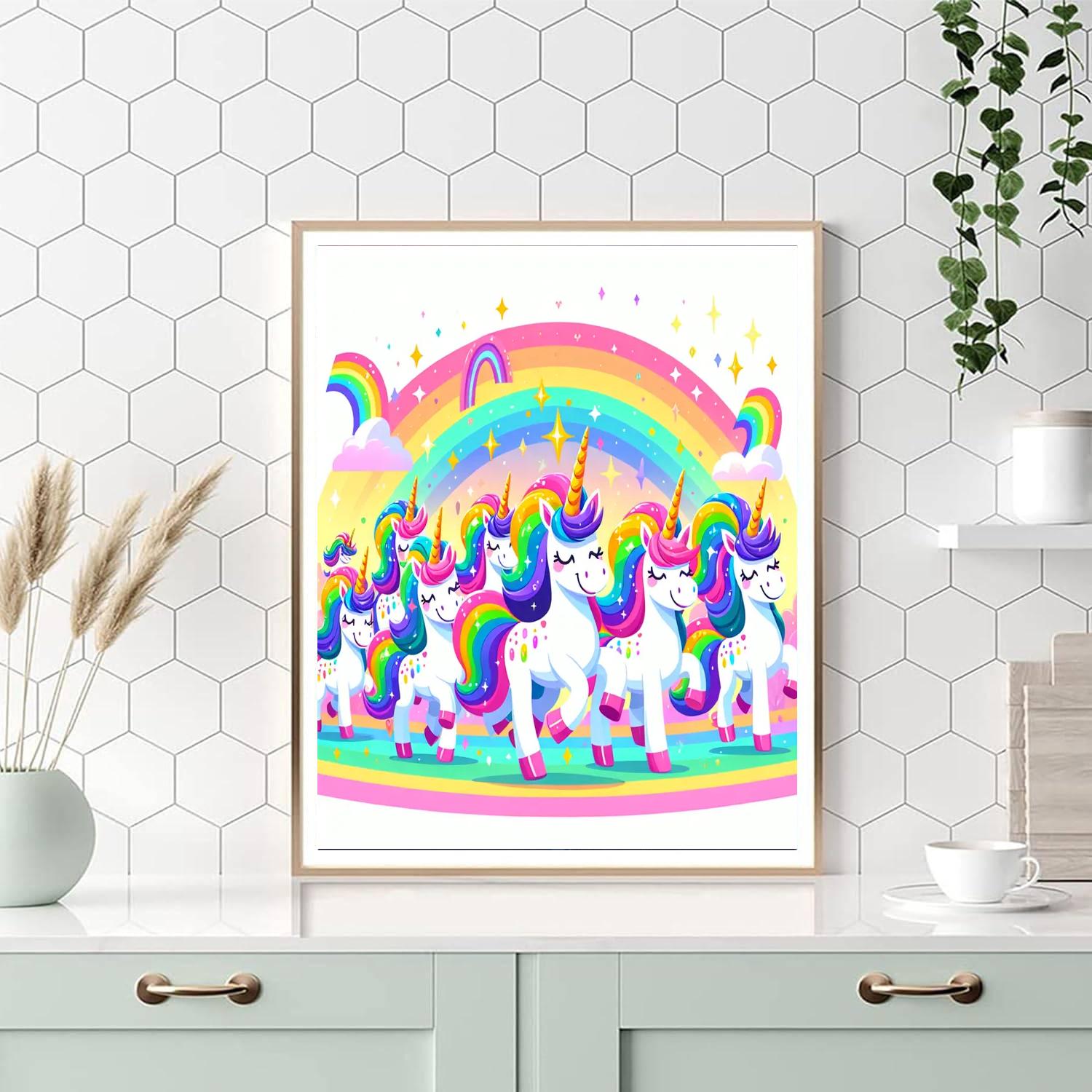 Magic Unicorn Parade Paint By Numbers Art