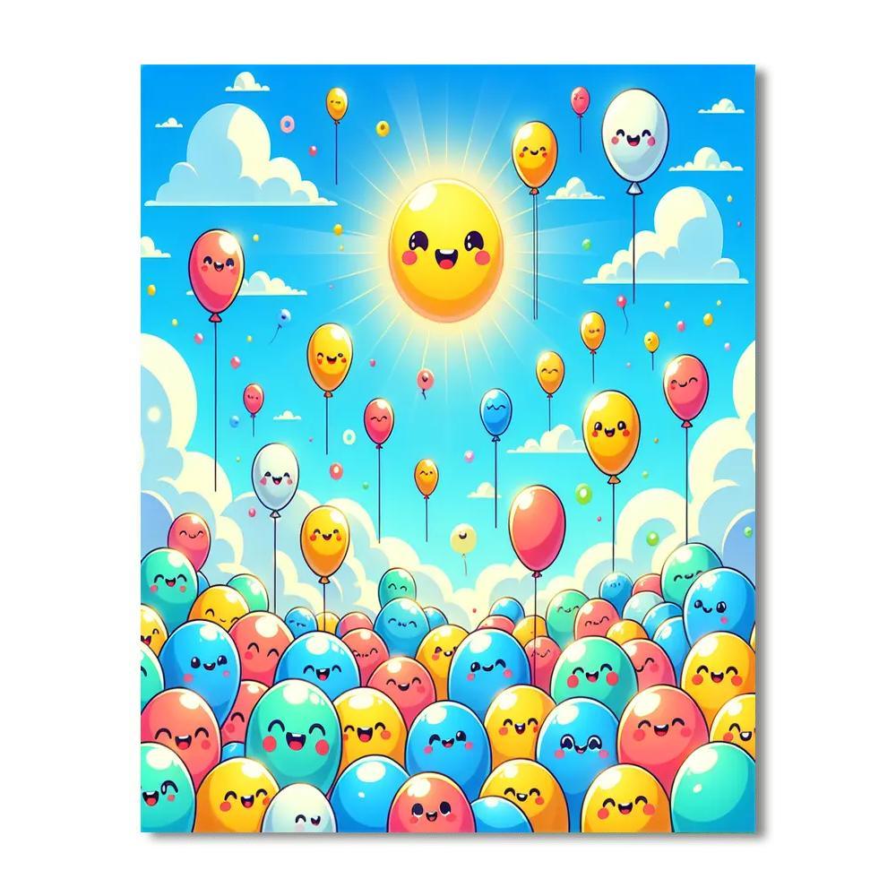 Bright Balloon Adventures Paint By Numbers Art