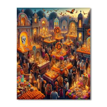 Dia De Los Muertos Festival - Oaxaca Paint By Numbers Art