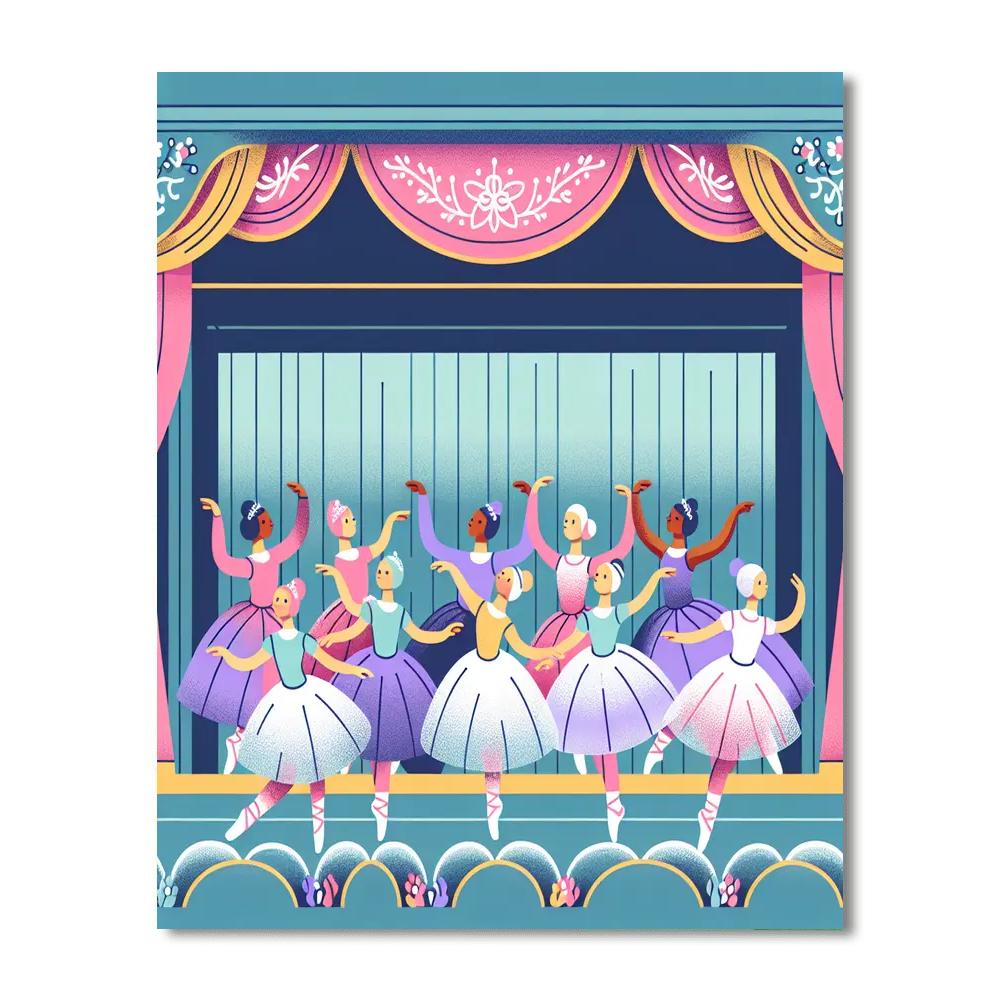 Ballet Dance Party Number Painting