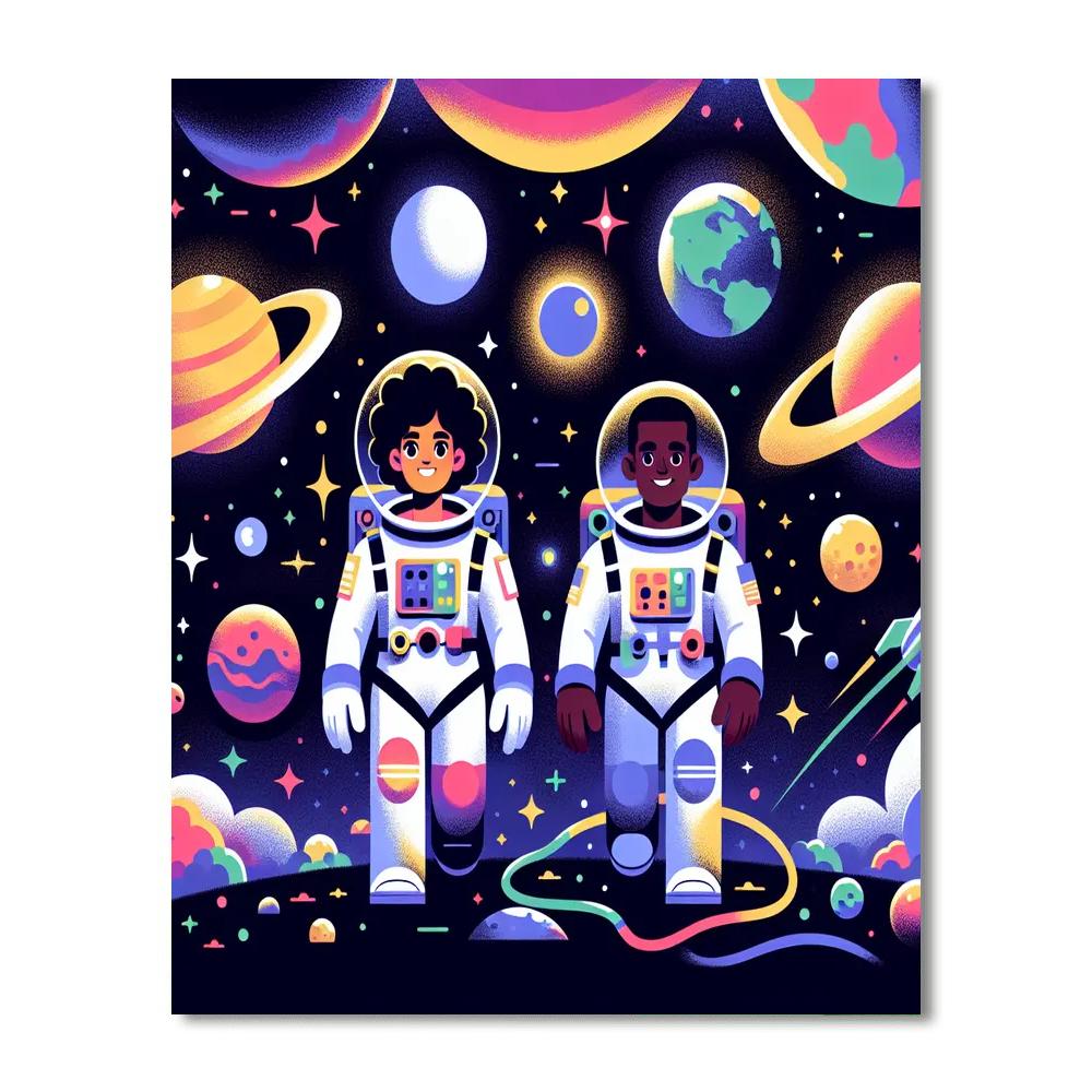 Galactic Adventures In Space Painting By Numbers Kit