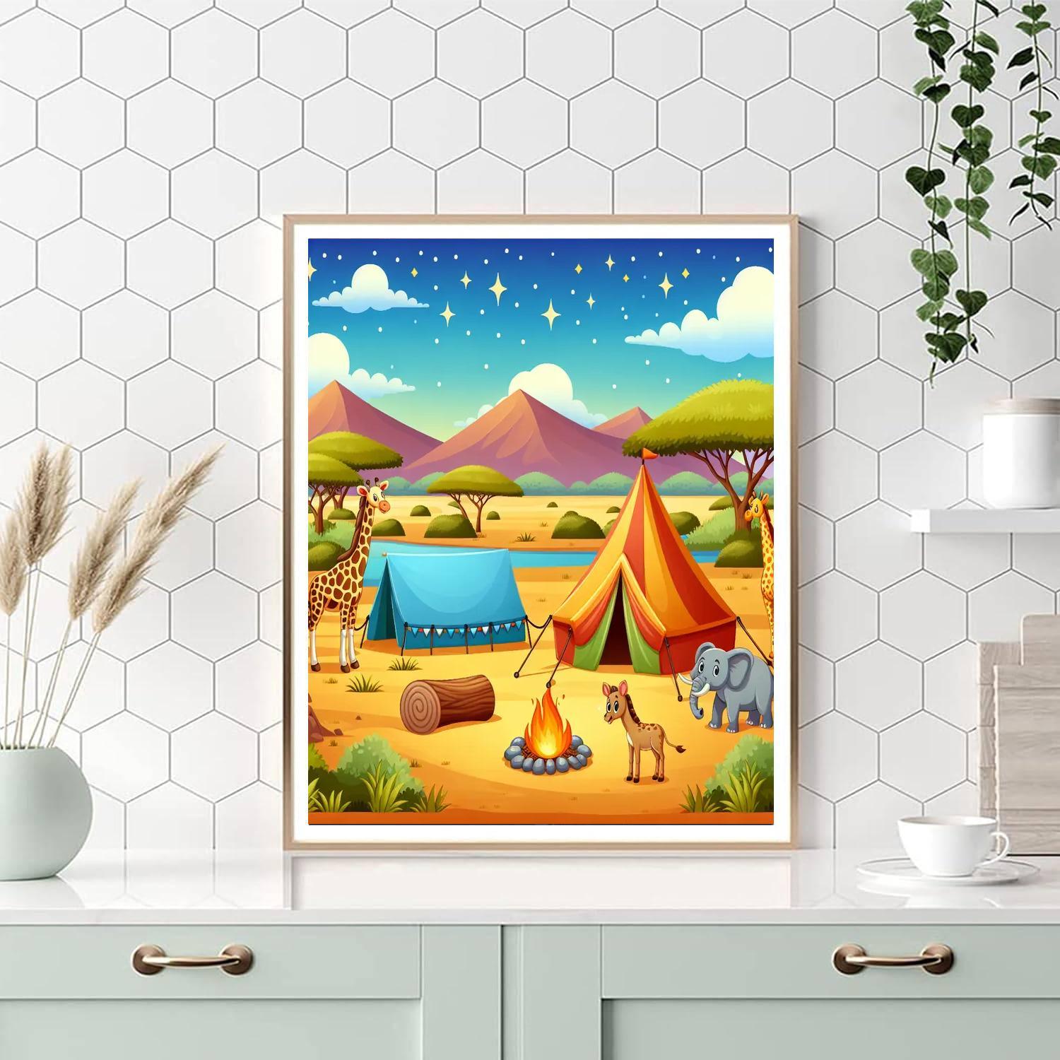 Animal Safari Camp Paint By Number