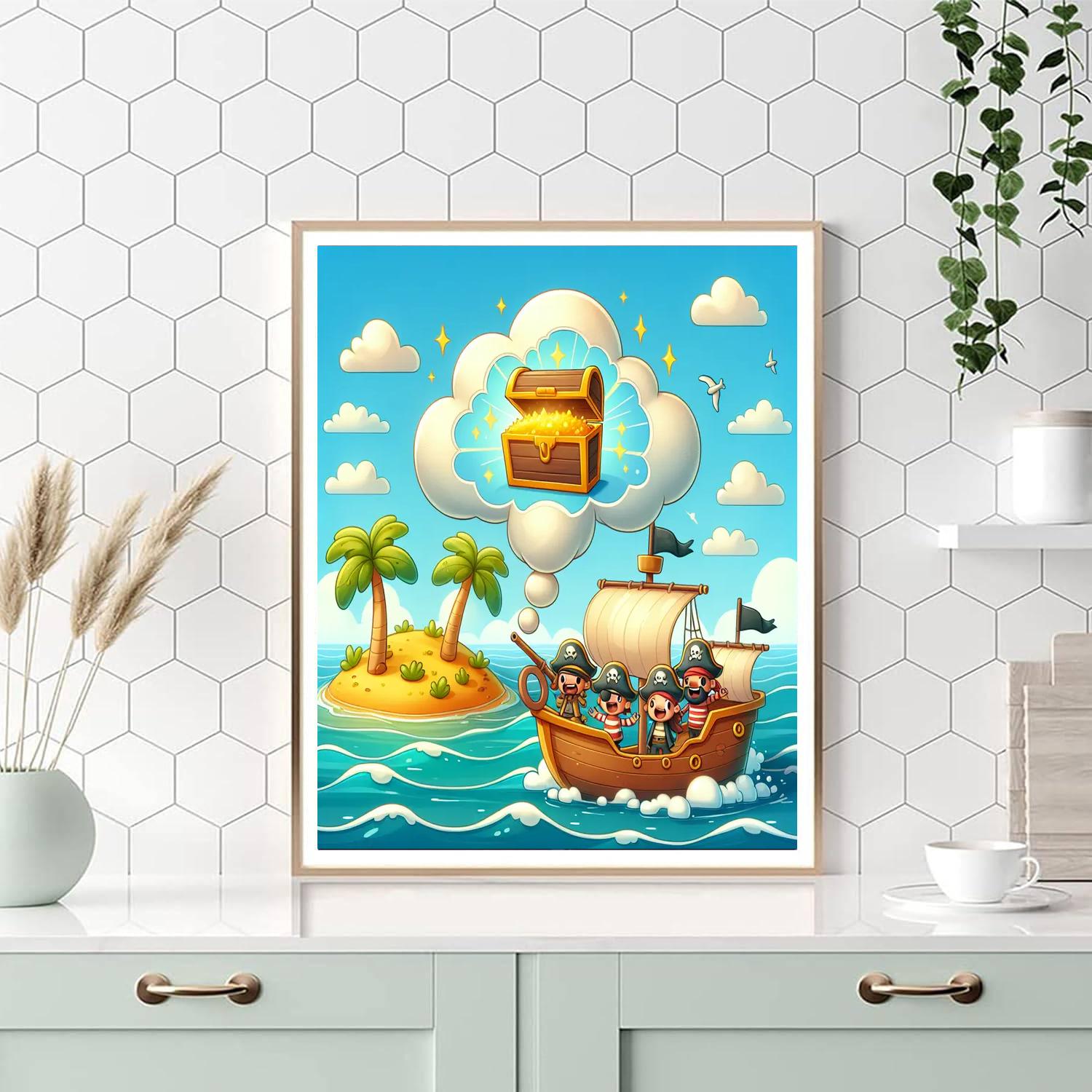 Pirate's Quest For Treasure DIY Paint By Numbers