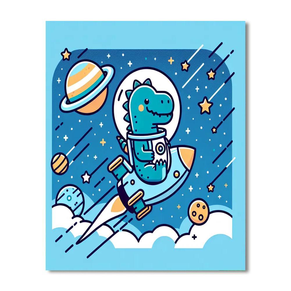 Space Dinosaurs DIY Paint By Numbers