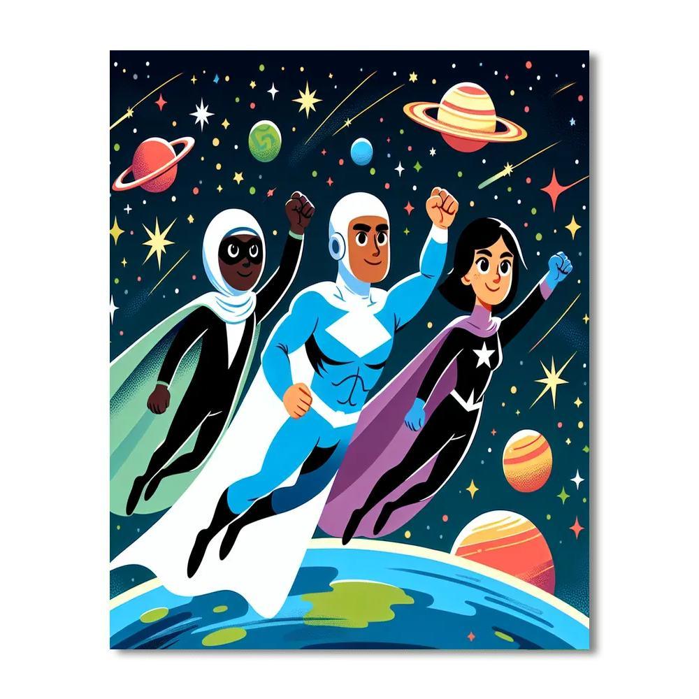 Galactic Heroes Unite Painting By Numbers Kit