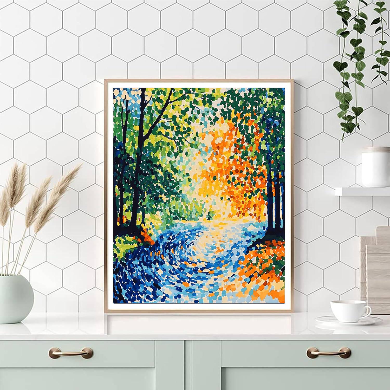 Georges Seurat Inspired Fluid Motion  Paint By Number