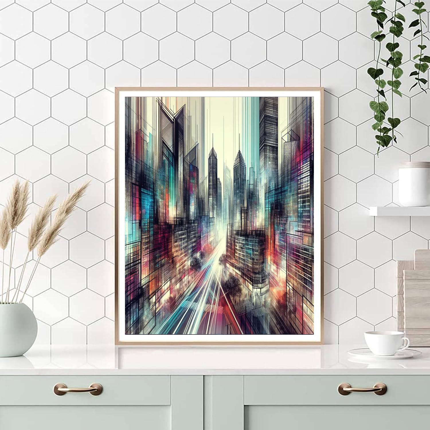 Whirlwind Cityscape Vibes DIY Paint By Numbers