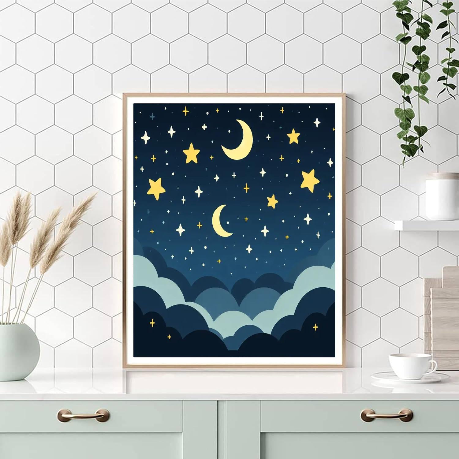 Star-filled Dreamscape Paint By Numbers Art