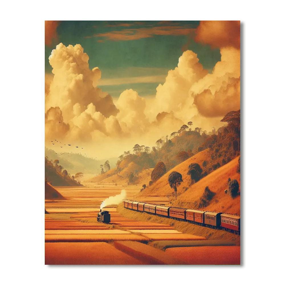 Vintage Train Romance Paint By Numbers