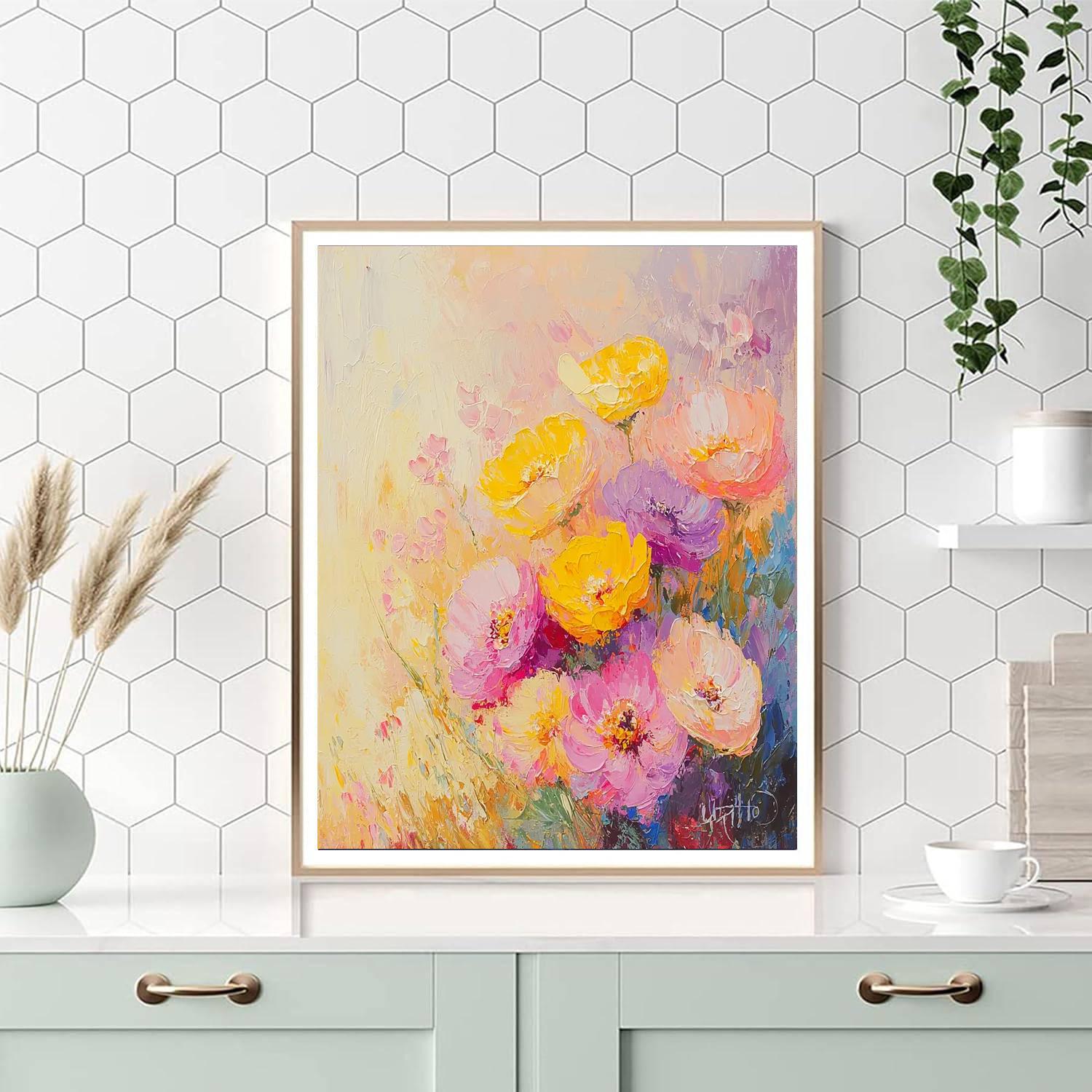 Leonardo Da Vinci Inspired Whimsical Blooms  DIY Paint By Numbers