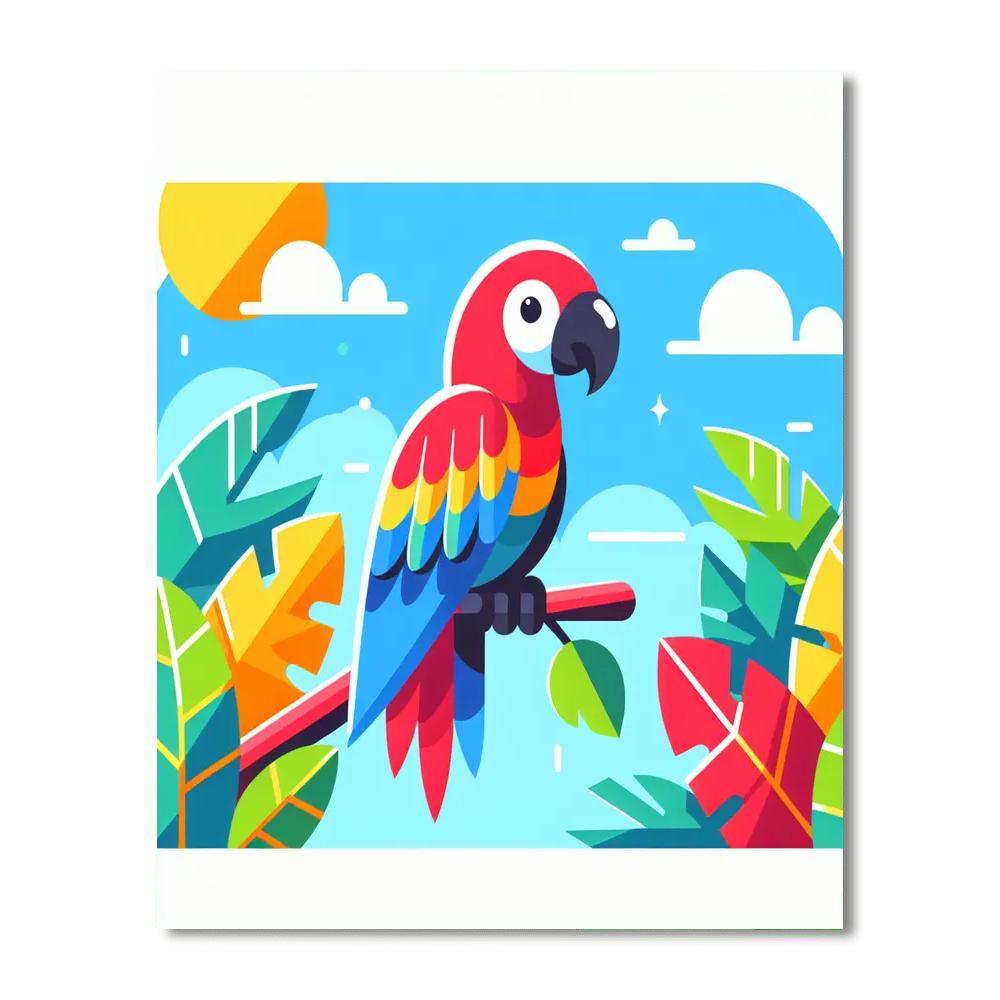 Colorful Tropical Parrot Paint By Numbers Art
