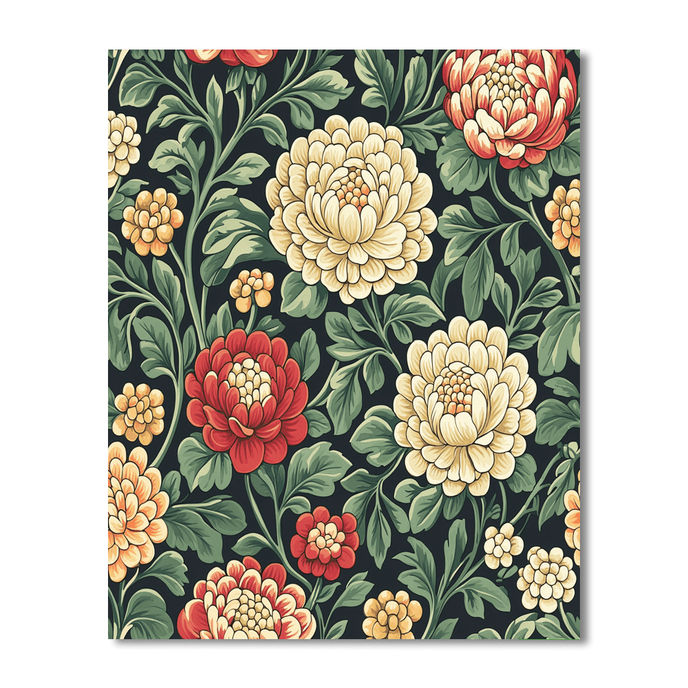 Morris Inspired Vintage Motifs  Paint By Number