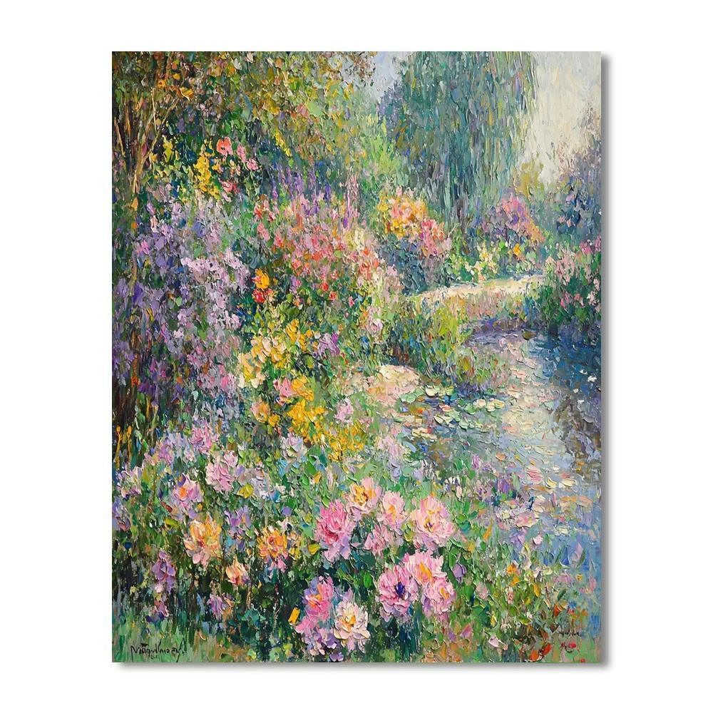 Claude Monet Inspired Impressionist Garden Blossoms  DIY Paint By Numbers