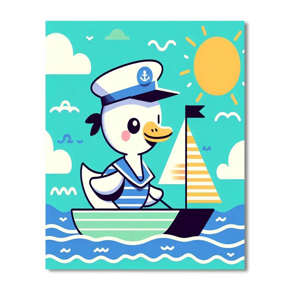 Sailing On The Seas With Captain Duck Paint By Number