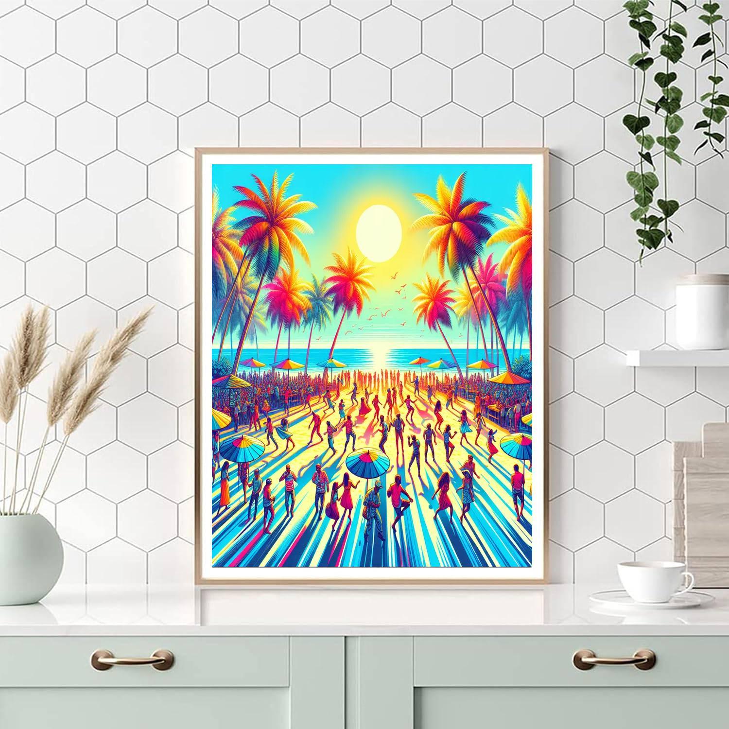 Vibrant Tropical Fiesta Painting Number Kit