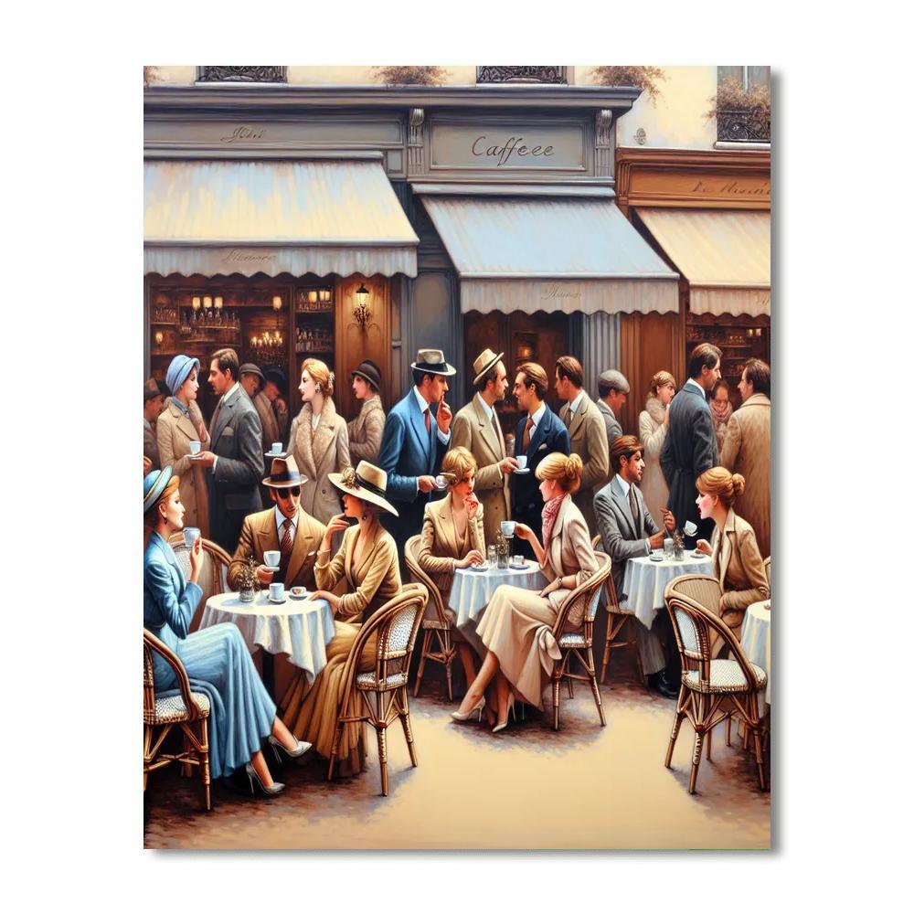 Chic Parisian Café Scene Paint By Numbers Art