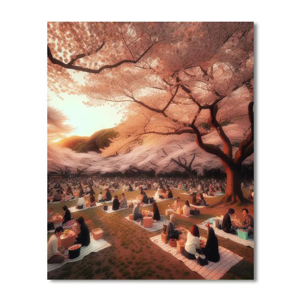 Hanami - Tokyo, Japan Number Painting