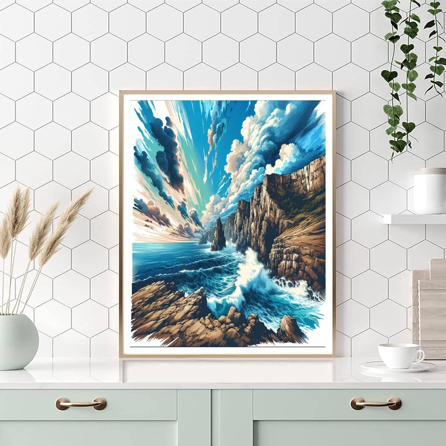 Coastal Cliffside Escape Numbered Painting Kits