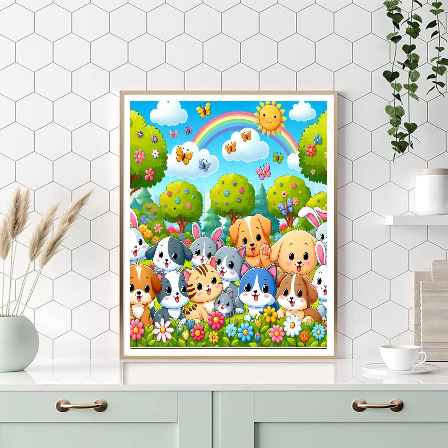 Cuddly Animal Day Out Paint By Numbers