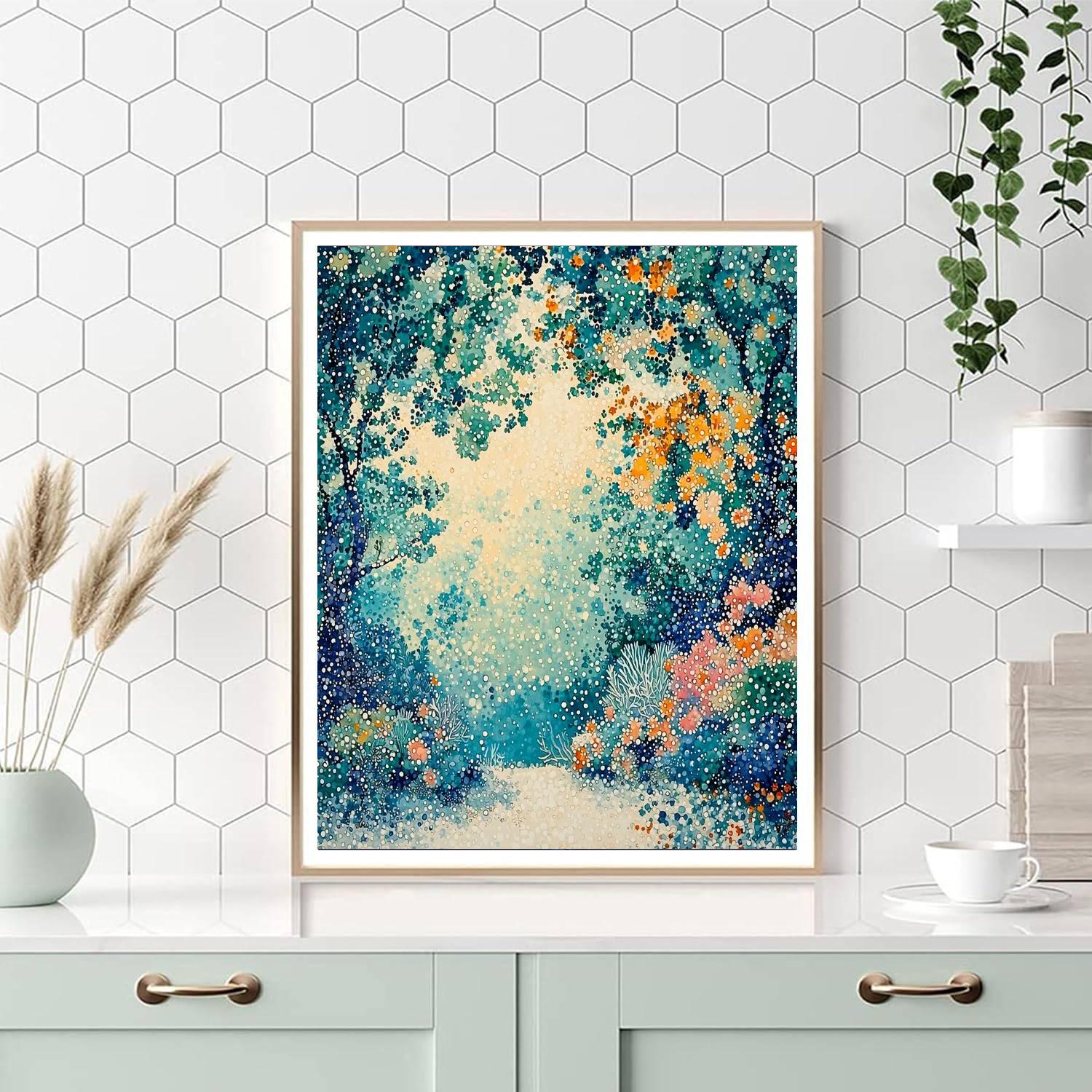 Georges Seurat Inspired Ethereal Oceanic Whispers  Painting Number Kit