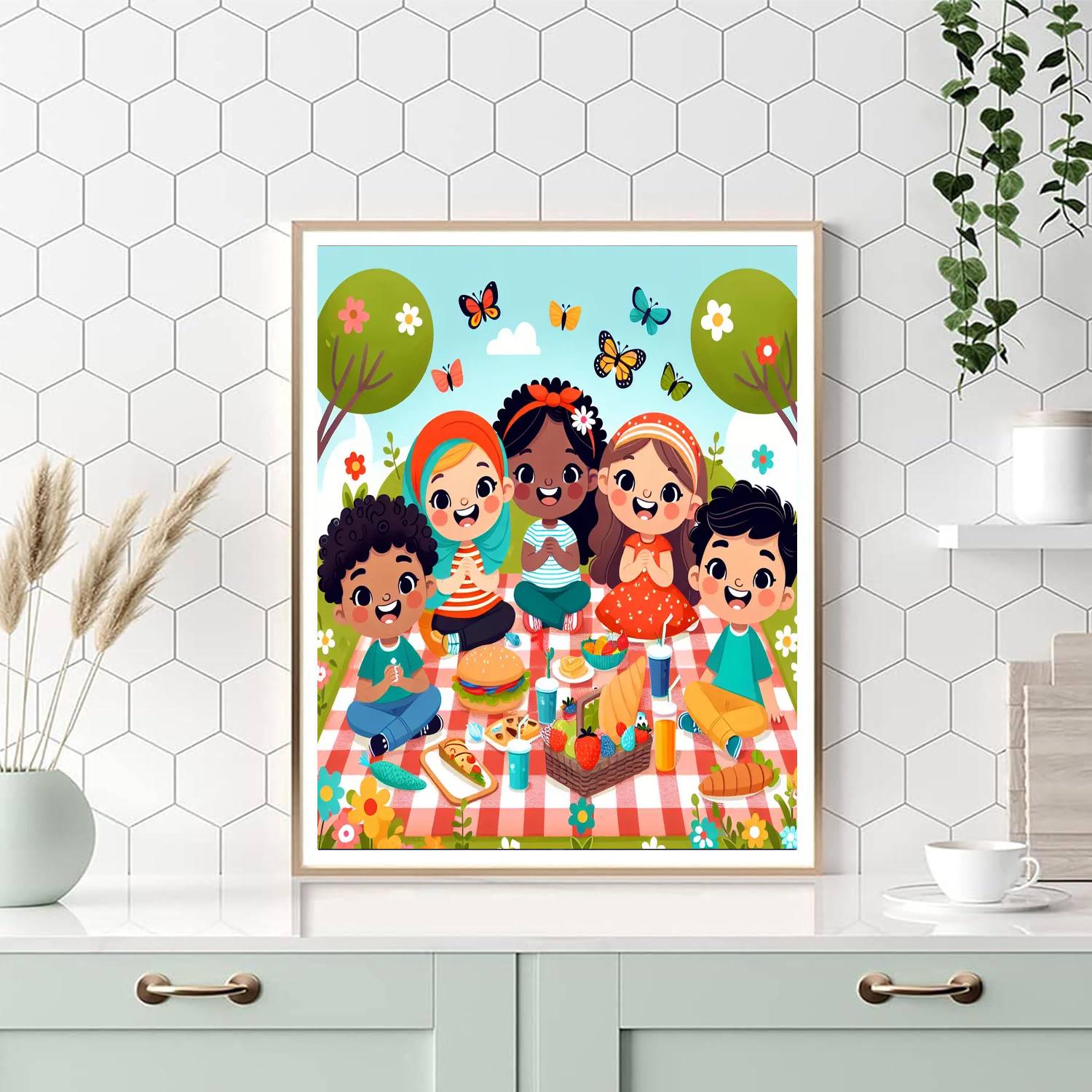 Garden Picnic Party Painting Number Kit