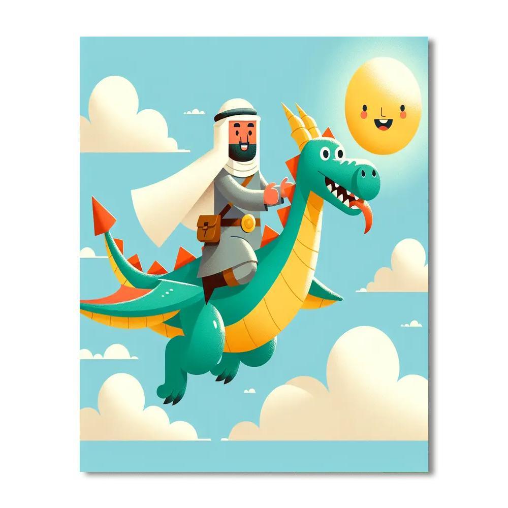 Knightly Dragons Of The Sky Numbered Painting Kits