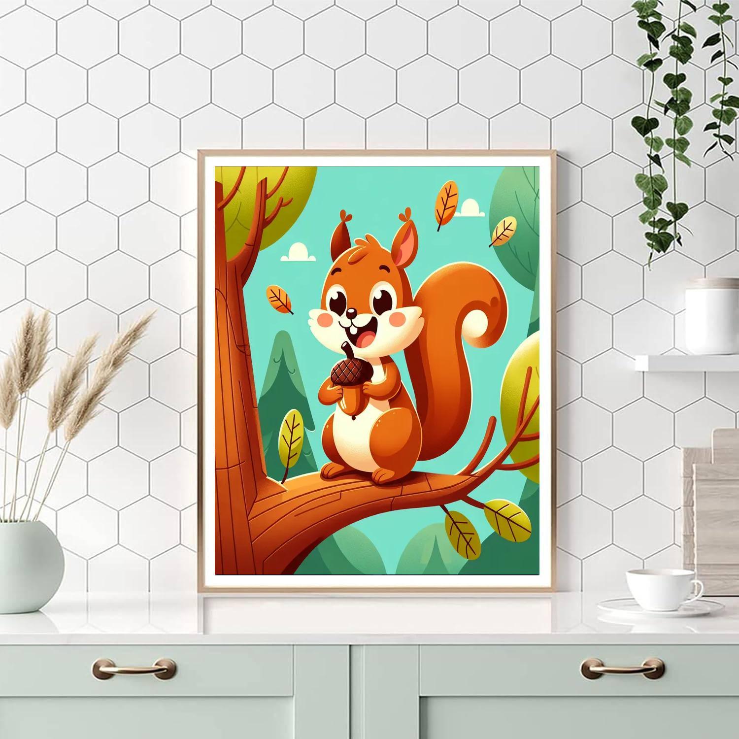 Happy Squirrel DIY Paint By Numbers