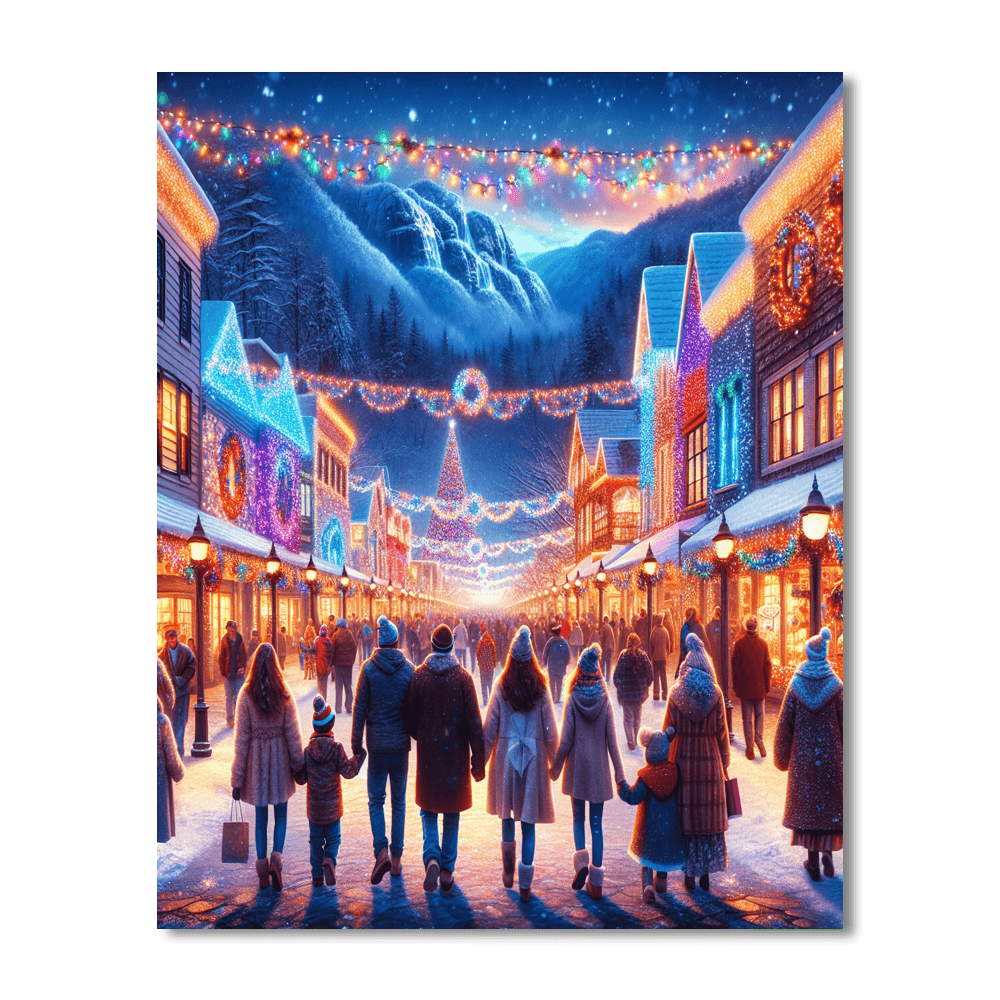 Pigeon Forge Winterfest - Usa Paint By Numbers Art