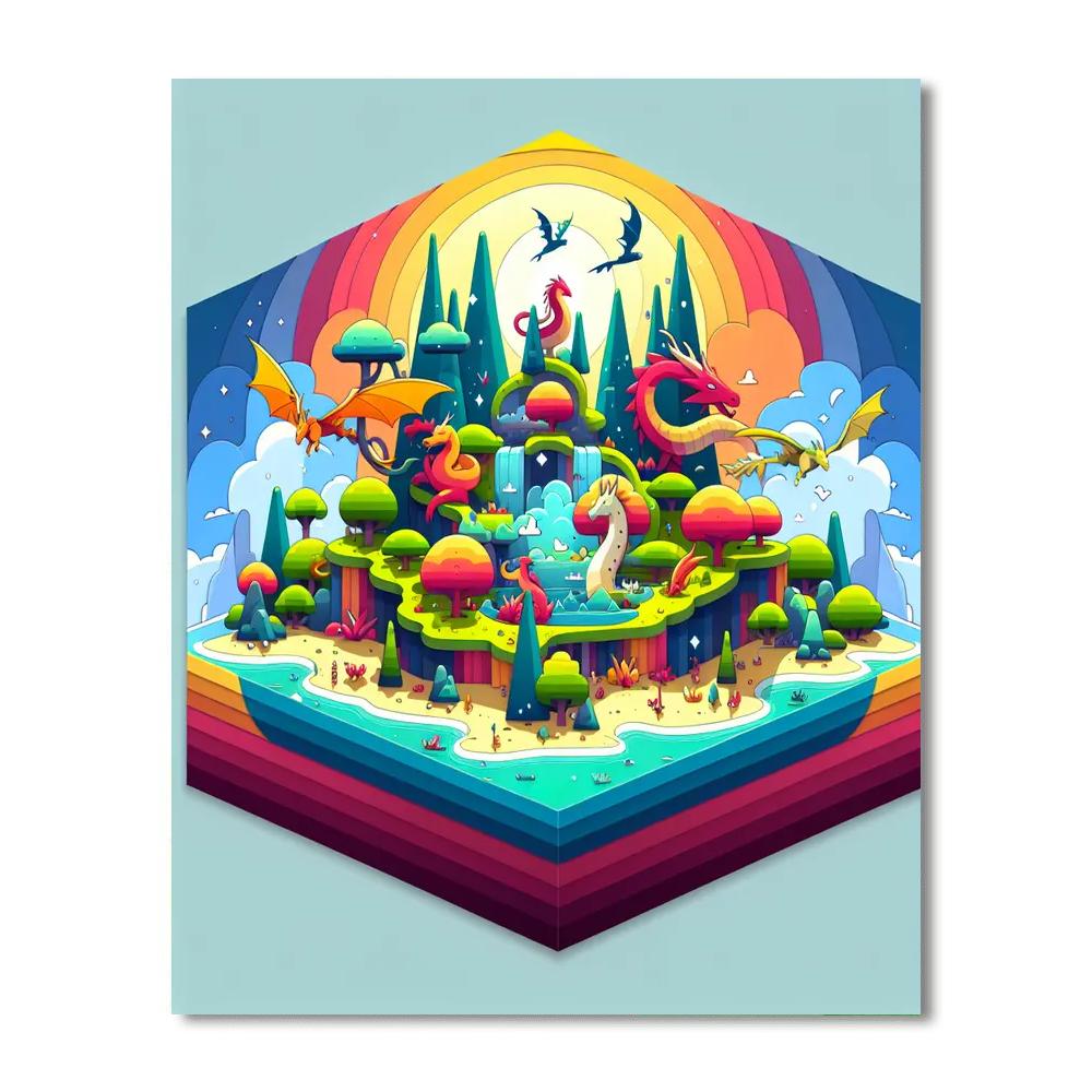 Enchanted Island Adventure Painting By Numbers Kit