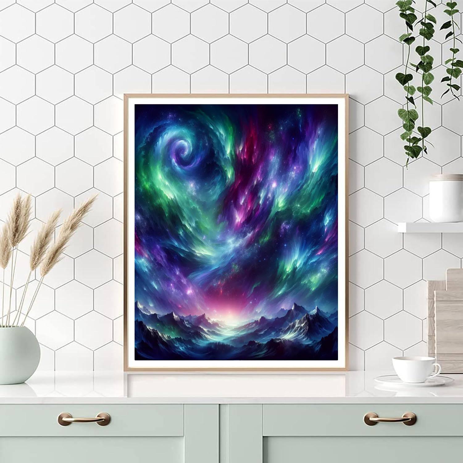 Cosmic Aurora Borealis Numbered Painting Kits