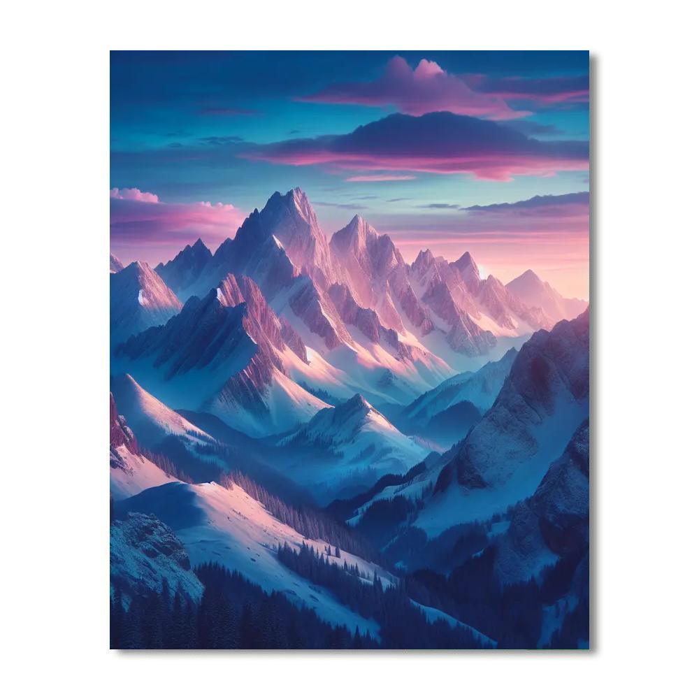 Glistening Mountain Peaks Paint By Number