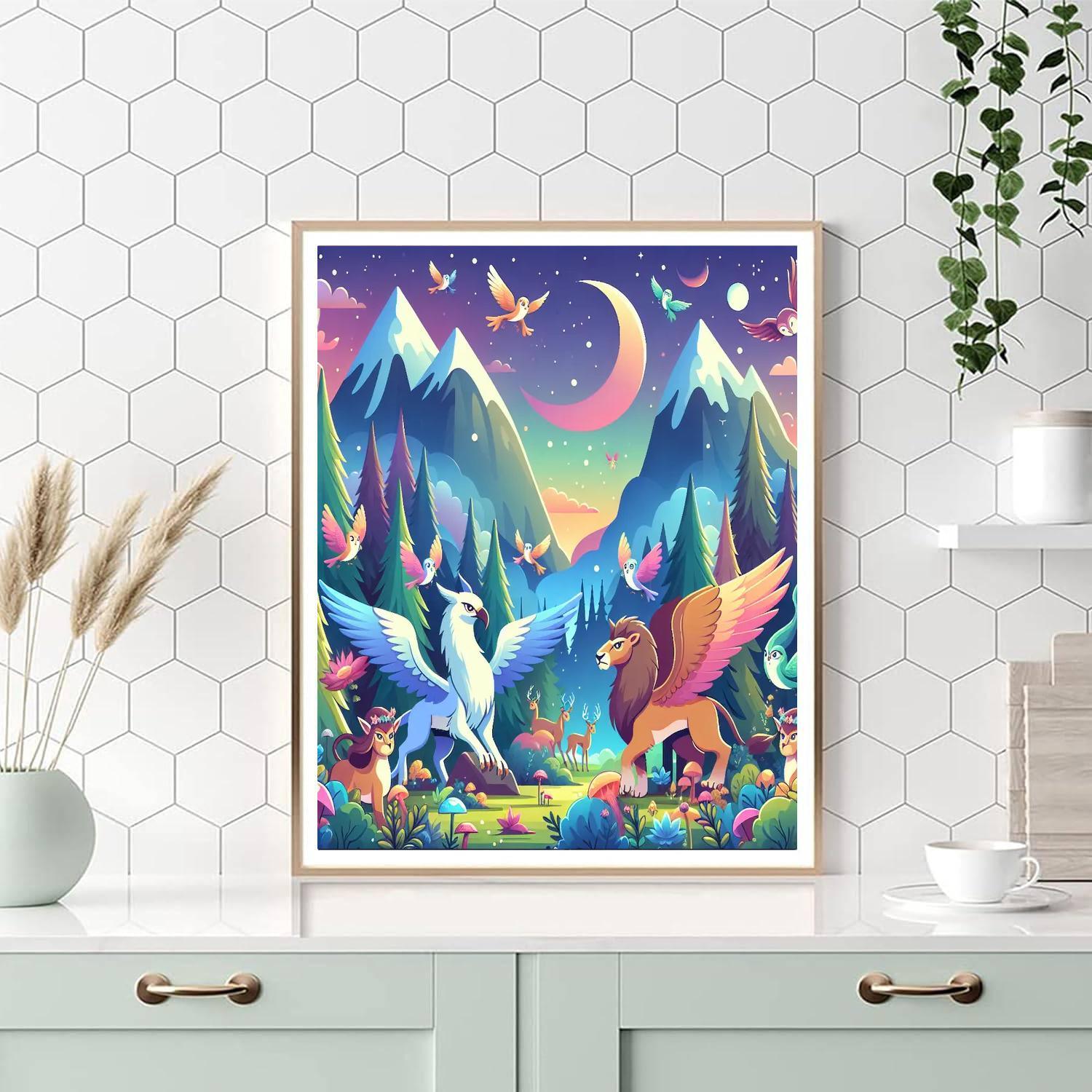 Mystical Mountain Forest Painting By Numbers Kit