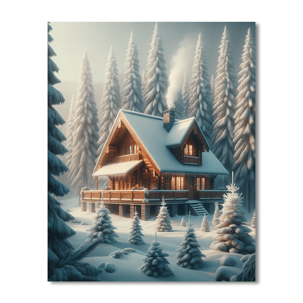Charming Winter Retreat Painting Number Kit