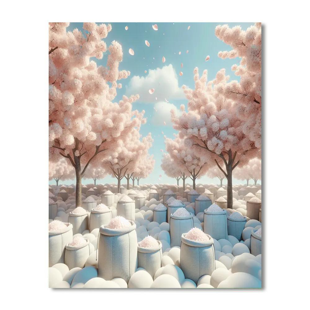 Serenity In The Cherry Blossoms Painting Number Kit