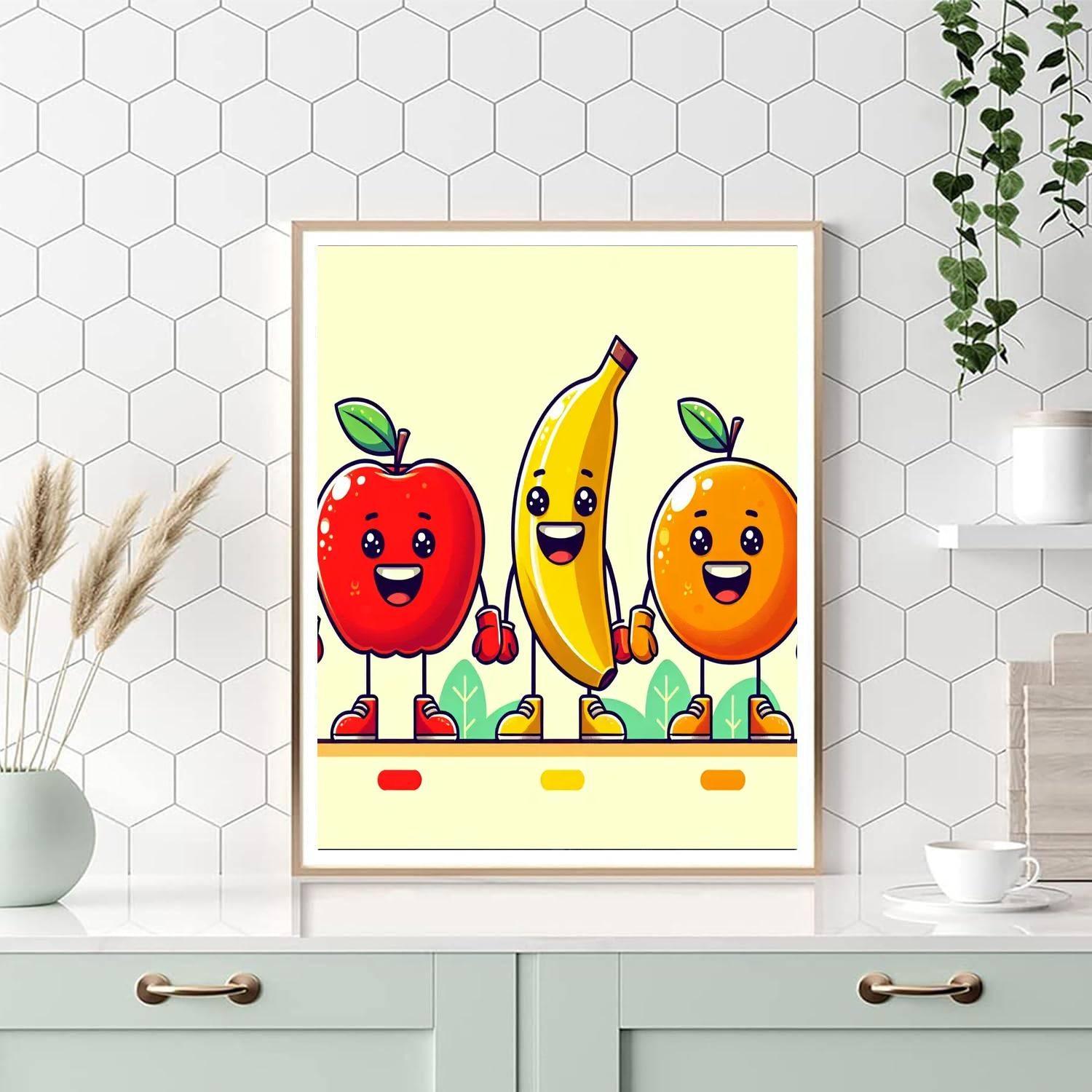 Silly Fruit Characters DIY Paint By Numbers