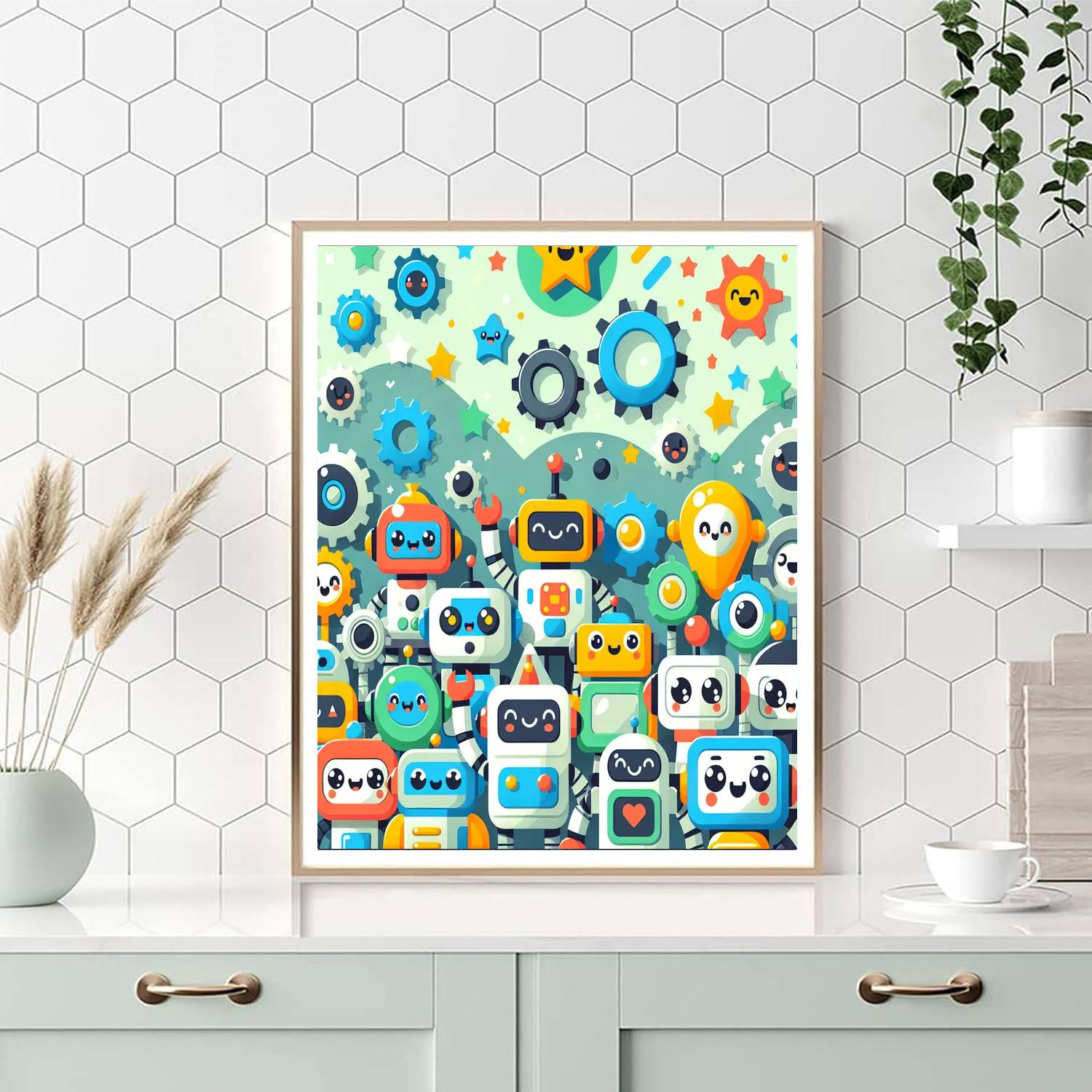 Lively Robot Revolution DIY Paint By Numbers