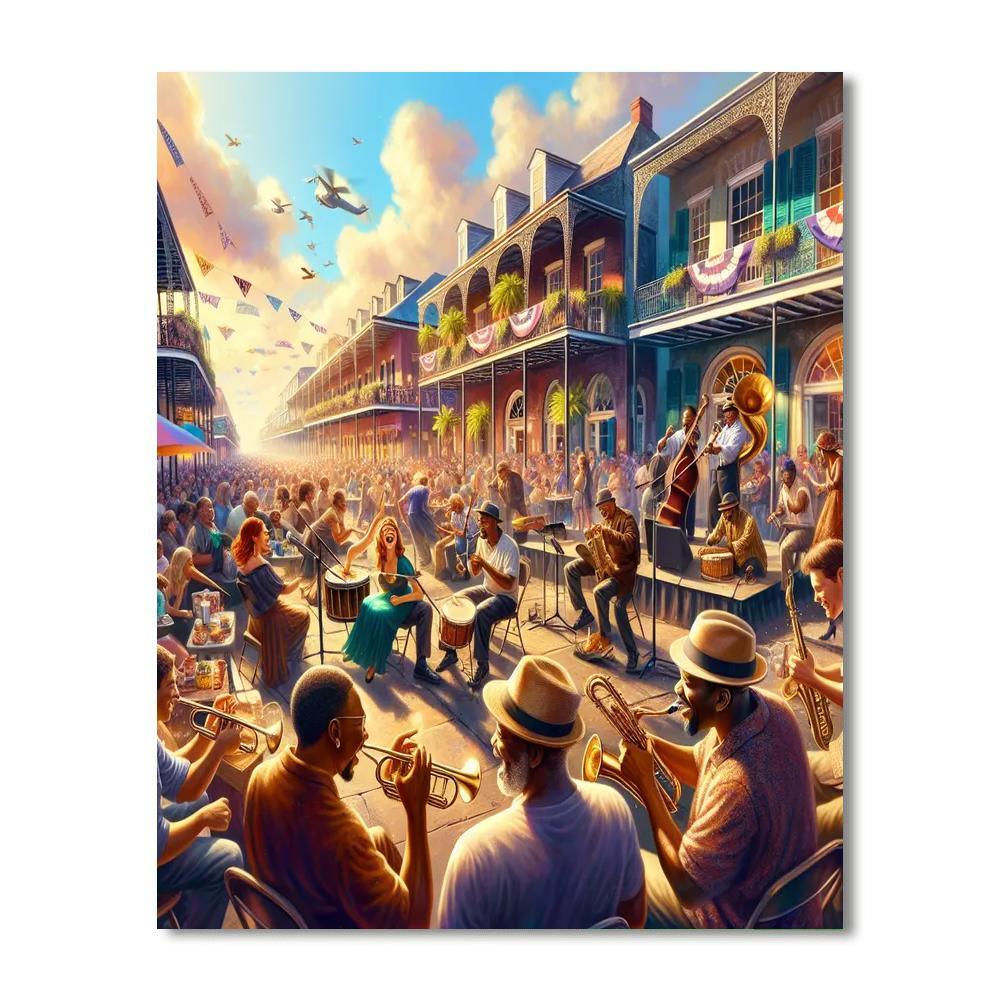 New Orleans French Quarter Festival - New Orleans Painting By Numbers Kit