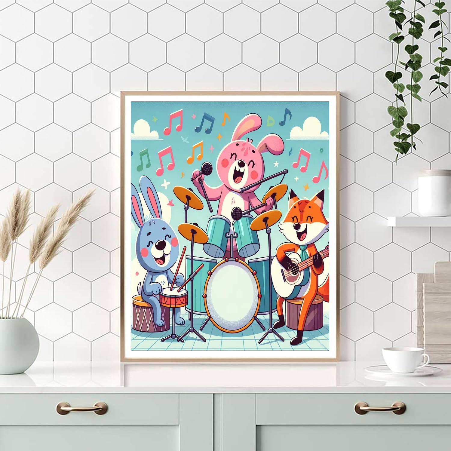 Lively Animal Band Painting By Numbers Kit