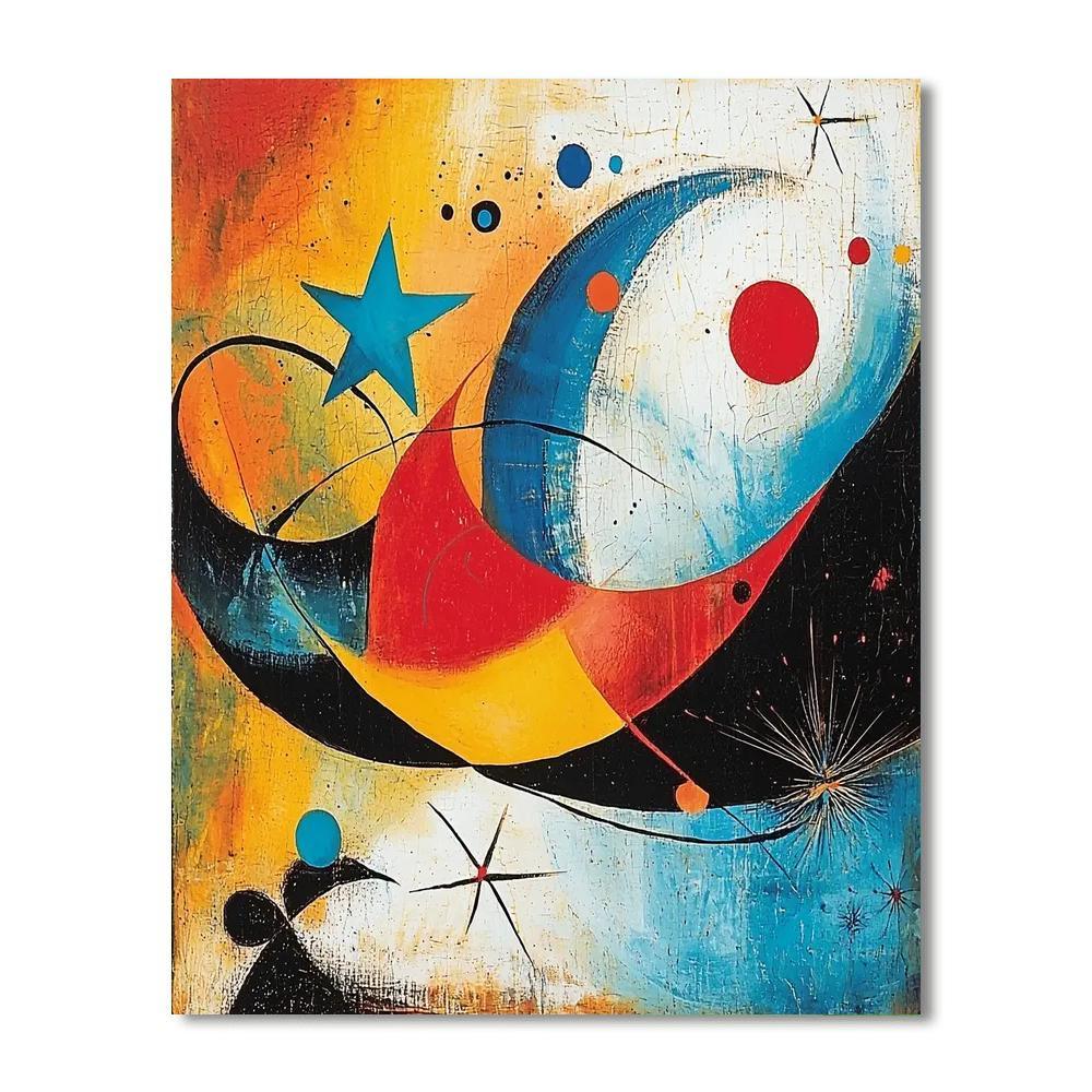 Joan Miró Inspired Playful Echoes  Number Painting