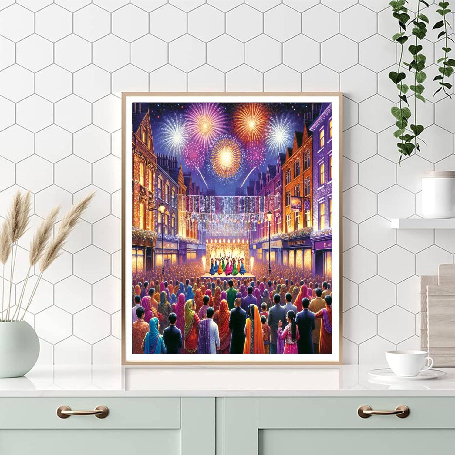 Diwali In Leicester Number Painting