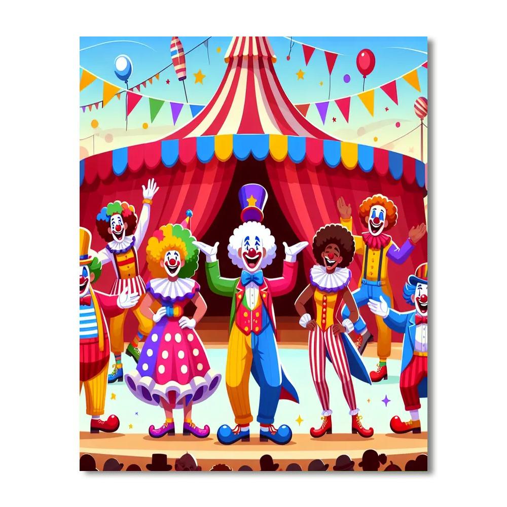 Hilarious Clown Circus Painting Number Kit