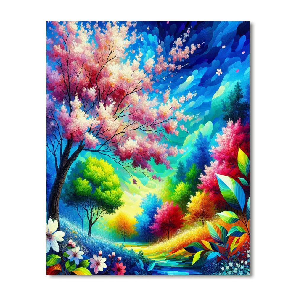 Serenade Of Spring Blossoms Numbered Painting Kits