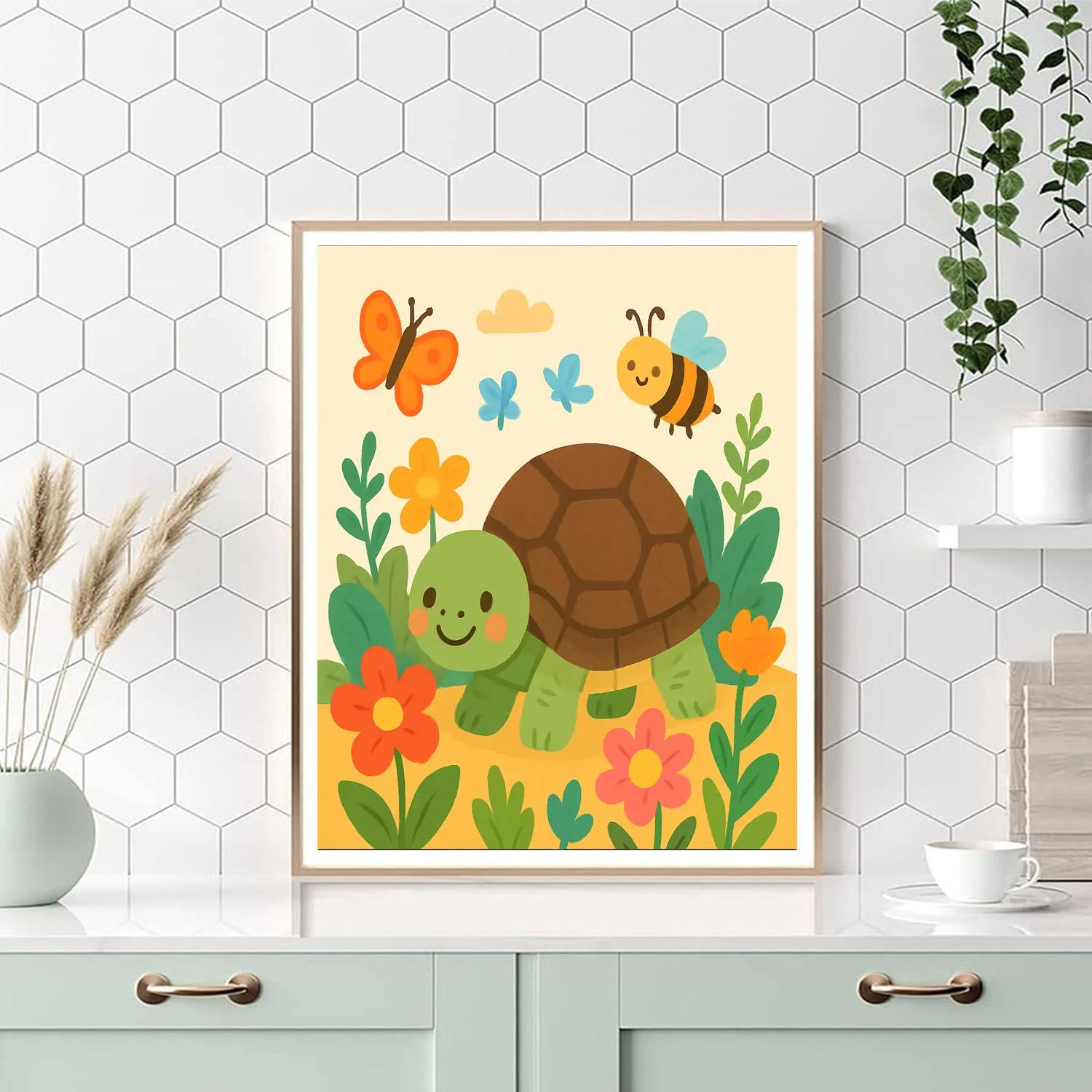 Curious Little Tortoise Paint By Numbers Art