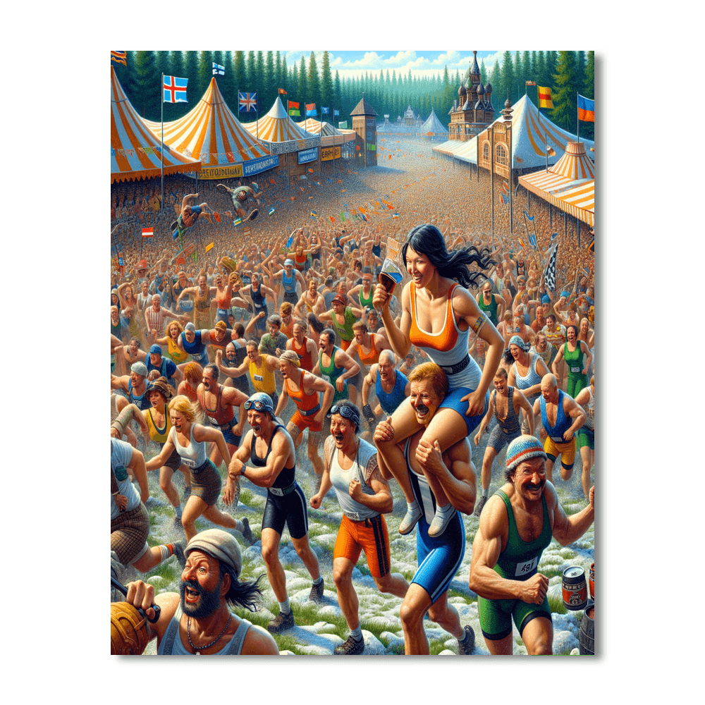 Wife Carrying World Championship Painting By Numbers Kit