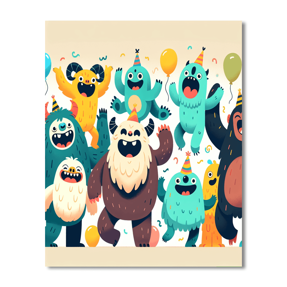 Giggling Monster Mash Number Painting
