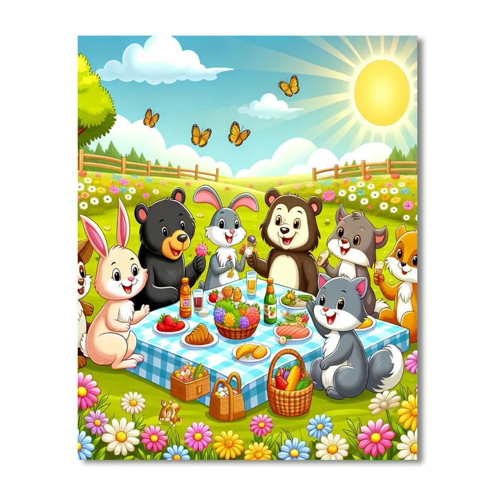 Charming Springtime Picnic Paint By Numbers Kits